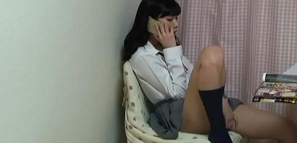  Japanese Schoolgirl Yurina Telephone Call Masturbation